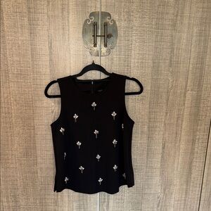 Ann Taylor Sleeveless‎ Embellished Top
